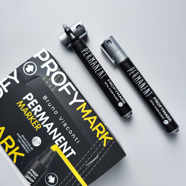 Маркер перм. "PROFYMARK", СЕРЕБРЯНЫЙ