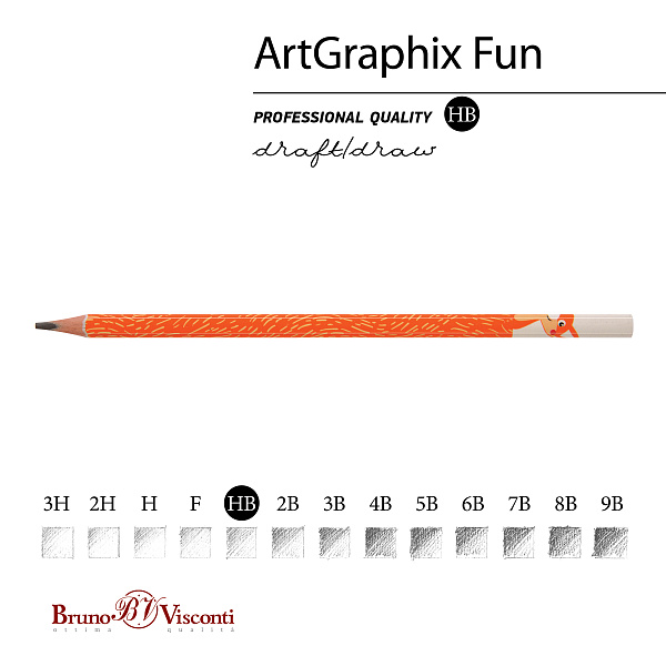 КАРАНДАШ ЧЕРНОГРАФИТОВЫЙ "ArtGraphix. Fun. Лисенок" НВ (пластиковый корпус) (10129060/310719/0019114,КИТАЙ)
