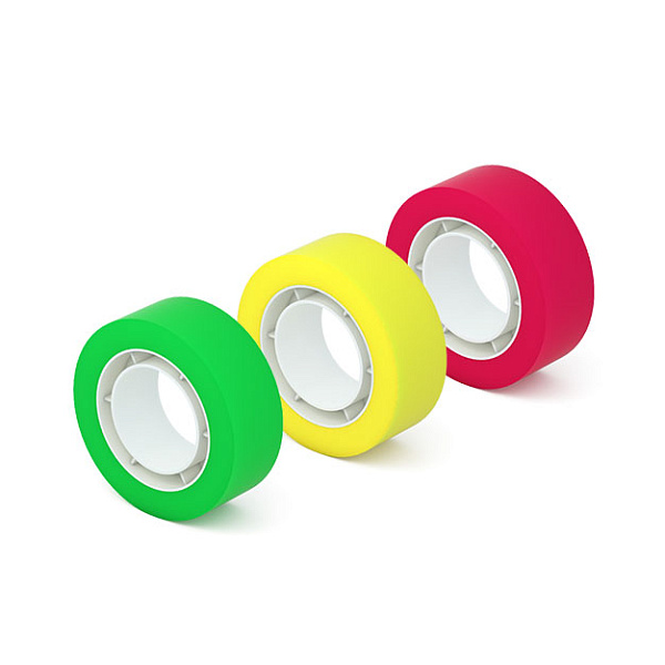 Набор из 3 клейких лент ErichKrause Highlighter, 18ммх20м (в пленке)