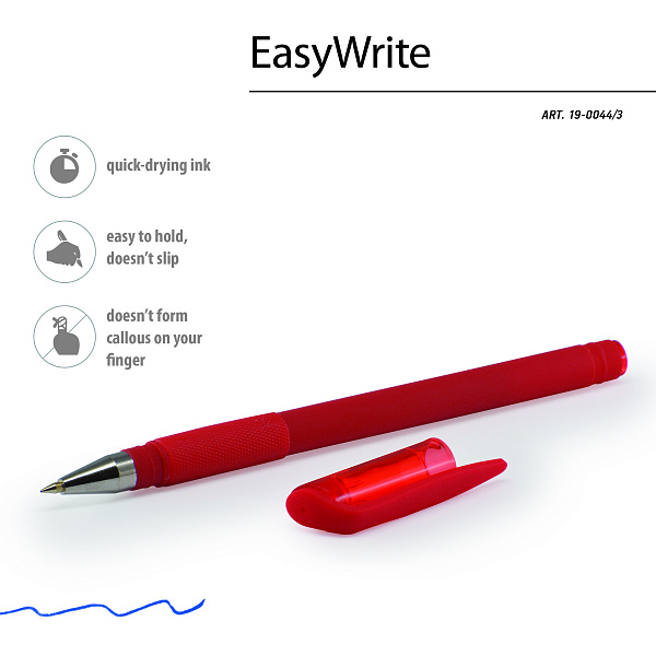 РУЧКА ПОД ПЕРСОНАЛИЗАЦИЮ "EasyWrite.JOY. Красный корпус" ШАРИКОВАЯ 0.5 ММ, СИНЯЯ (10013070/050318/0007028,КИТАЙ)