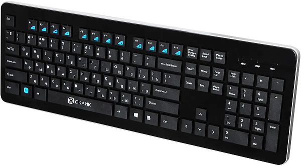 Клавиатура Оклик 870S черный USB беспроводная slim Multimedia