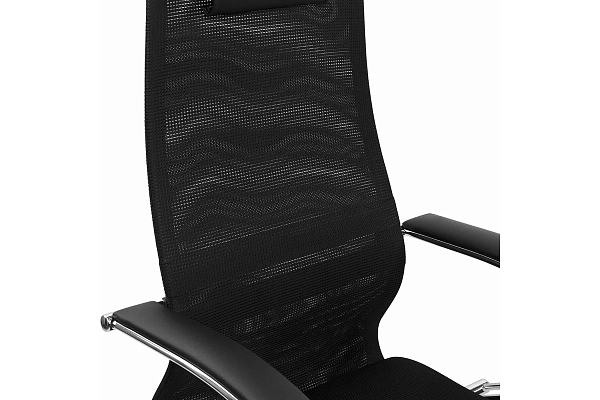 Кресло BRABIX PREMIUM "Ultimate EX-800" хром, плотная двойная сетка Х2, черное