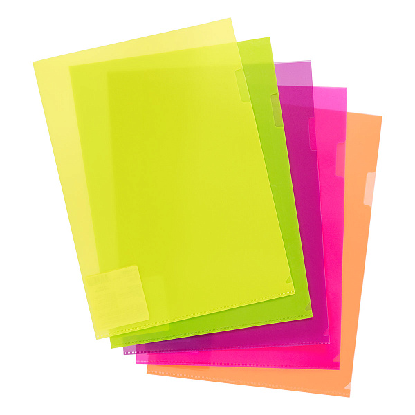 Папка - уголок A4 "Expert Complete" Trend NEON 180 мкм волокно желтый