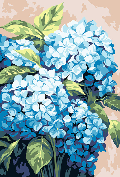 Картина по номерам 30*20 "Воздушная гортензия" "ФРЕЯ"