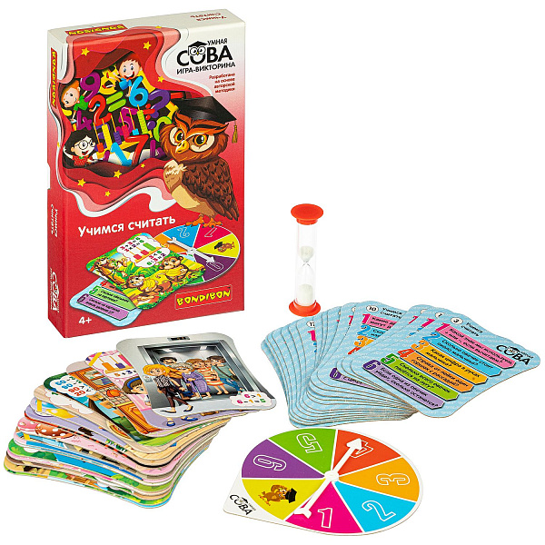Игра-викторина Умная Сова «УЧИМСЯ СЧИТАТЬ», BOX 21x3x13  Bondibon