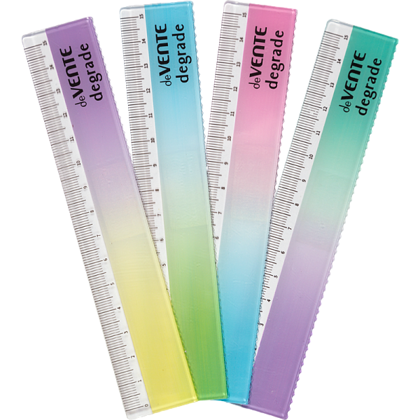 Линейка пластиковая "deVENTE. Degrade" 15 см, с волнистым краем, с индивидуальной маркировкой