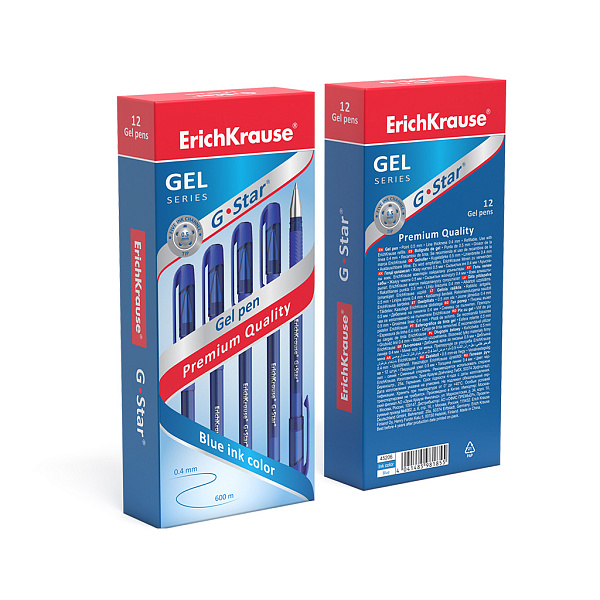 Ручка гелевая ErichKrause G-Star 0.5, синяя 
