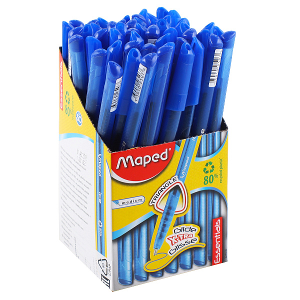 Ручка шариковая 0,6 мм GREEN ICЕ, СИНЯЯ, низкотекуч. чернила, , треугол. корпус, 