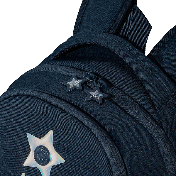 Рюкзак школьный с картхолдером на держателе (/3 синий - голографический)