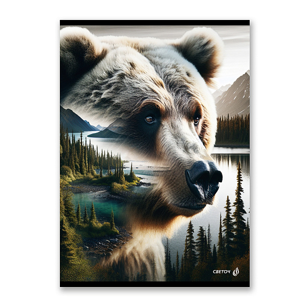 Тетрадь A4 80 л. кл. "Твой край" на скобе 65 г/кв.м , белизна 100 % 01347 "Светоч"