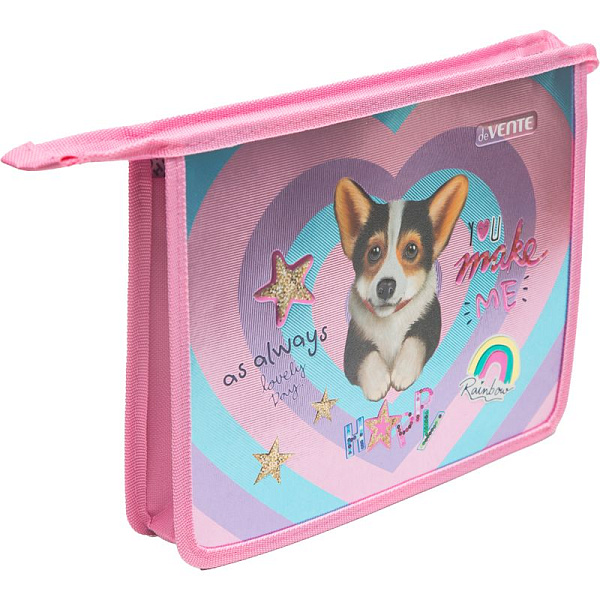 Папка для тетрадей А5 "deVENTE Corgi" с расширением 4,5 см, на молнии сверху, картон с покр. фольга