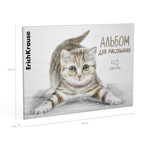Альбом д/рис. 40 л. на клею ErichKrause Tabby, А4