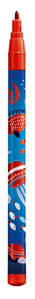 Фломастеры декорированные 12 цв. COLOR'PEPS OCEAN LIFE с заблокированным пишущим узлом, суперсмываемые, в пакете с подвесом