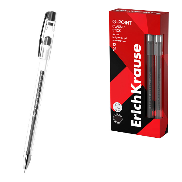 Ручка гелевая 0,38 мм ErichKrause G-Point ЧЕРНАЯ