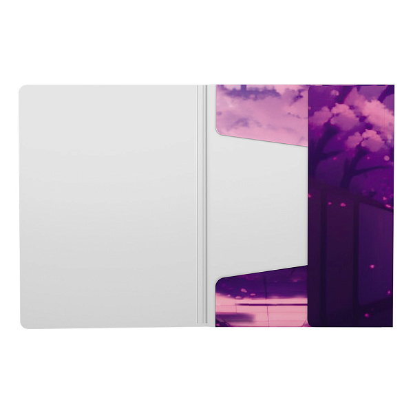 Папка на резинке А4 ErichKrause Manga (Lilac), пластиковая  (в пакете по 4 шт.)