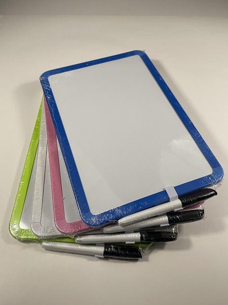 Доска магнитно-маркерная 20*30см, с маркером, МИКС