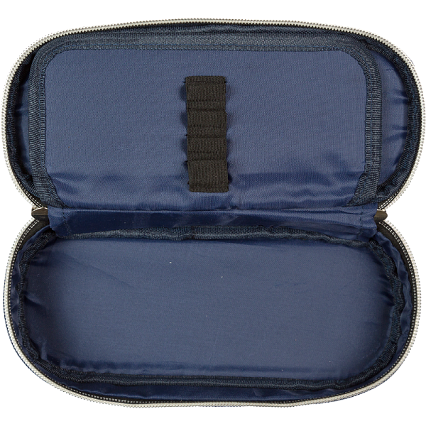 Пенал "deVENTE. Uno Navy" 21x8x5 см, овальный для 50 предметов, с внутренним органайзером-створкой, 