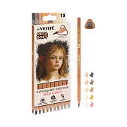 Карандаши 10 цв. "deVENTE. Skin Tones" (оттенки цвета кожи), супер мягкий грифель, масл. основ.