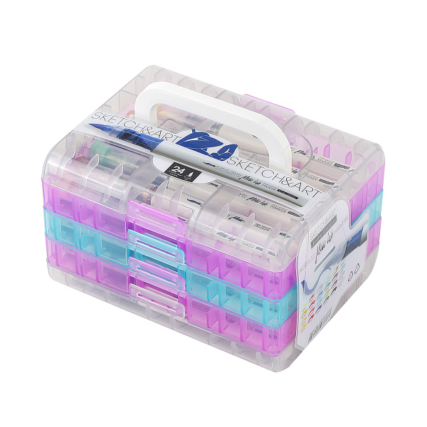 Набор маркеров-кистей акриловых "SKETCH&ART" 24 ЦВ., УВЕЛИЧЕННЫЙ ОБЪЕМ