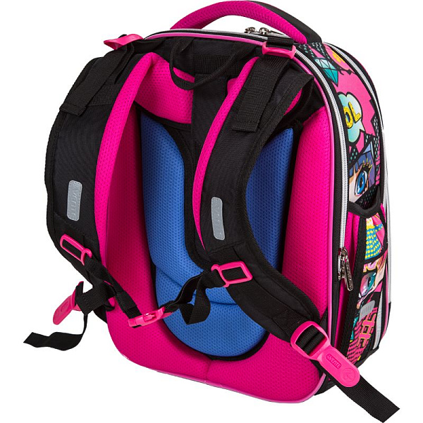 Рюкзак "deVENTE. Premier. BFF" школьный жесткий 37x28x18 см (17 л) вес 1000 г, 2 отд. на молнии для формата A4, 1 передний карман с органайзером, 2 боковых кармана сеточкой на резинке, эргономичная формоустойчивая вентилируемая спинка (евросетка) и м
