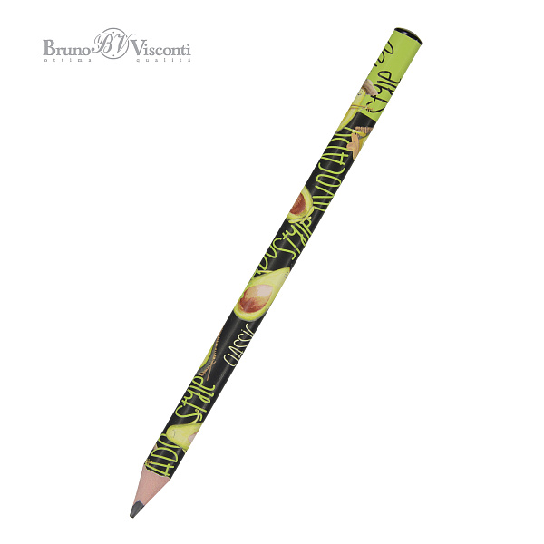Карандаш ч/г "HappyGraphix Jumbo. Avocado style. Rock star" 4В, 3.5 MM