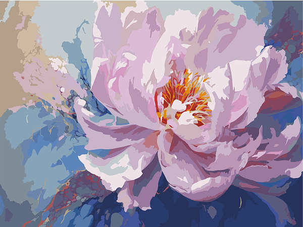 Картина по номерам 30*40 Холст на подрамнике "Нежность пиона"