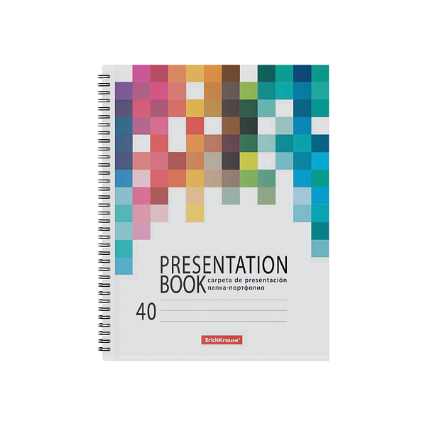 Папка-портфолио пластиковая ErichKrause® Bright Tetris, c 40 карманами, A4 (в пакете по 4 шт.)
