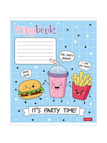 Тетрадь А5 24 листов в клетку, "Пришла еда", обложка мелованный картон, 60 г/м2