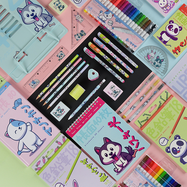 Ручка гелевая 0,5 мм UniWrite.KAWAII ANIMALS, СИНЯЯ