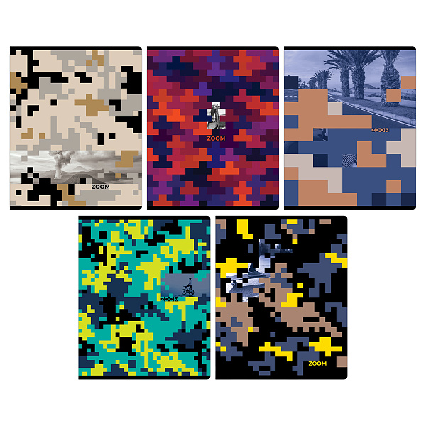 Тетрадь А5 96 листов в клетку, BG "Zoom", обложка мелованный картон, вд-лак, 60 г/м2, суперэконом