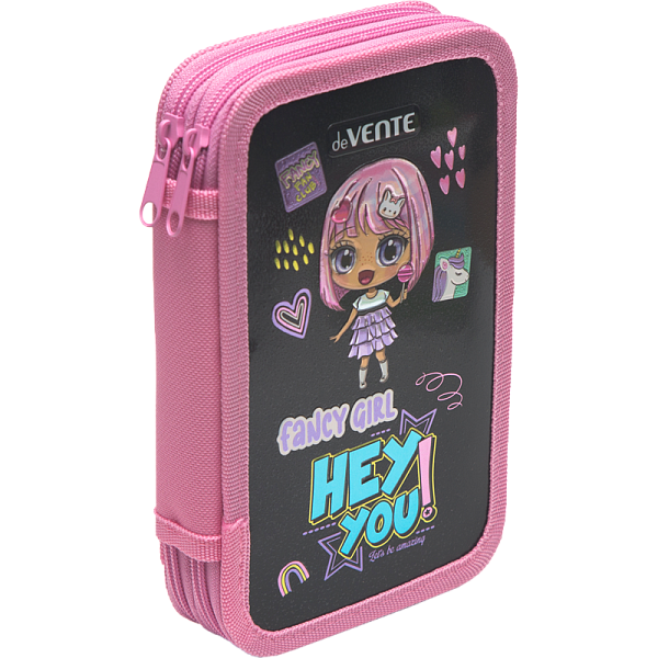 Пенал 2секц. д/дев. 205*120 "deVENTE. Fancy Girl" для 31 пр. на молнии, картон с покрытием из фольги с конгревным тиснением