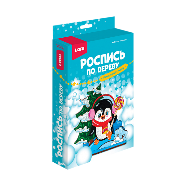 Роспись по дереву. Новогодний сувенир "Пингвинёнок"