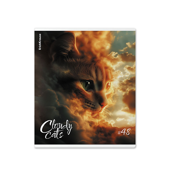 Тетрадь 48 листов в клетку "Cloudy Cats", матовая ламинация  ErichKrause  _MIX-PACK