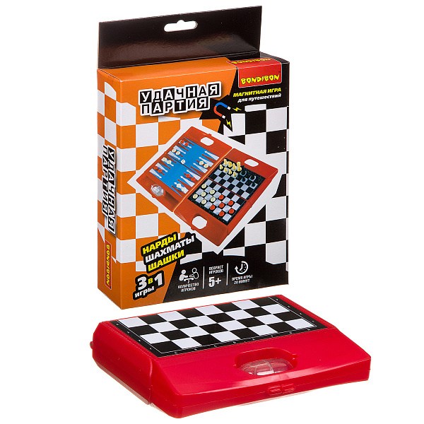 Шахматы, шашки, нарды "Bondibon" ВОХ 15,5x20x4,2 см, арт. HF9686.
