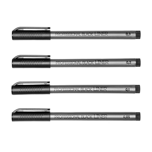 Набор линеров "SKETCH&ART" ТОНКИХ ЧЕРНОГО ЦВЕТА, 4 штуки 