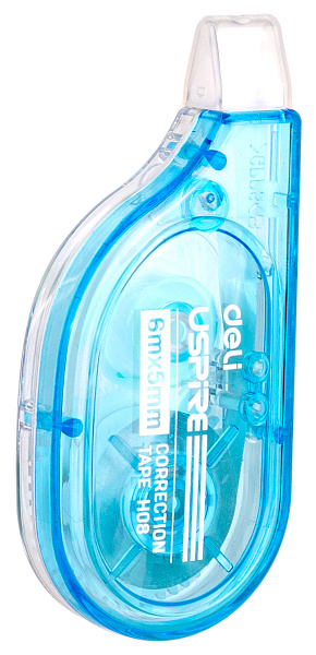 Корректир. лента 5мм х 6м Deli  голубой корпус белый дисплей картонный