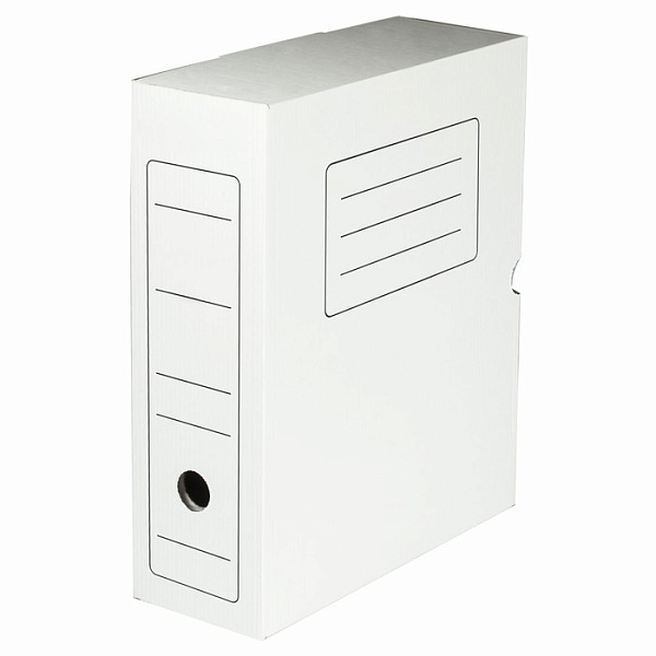 Короб архивный с клапаном 100 мм, до 900 листов, INDEX микрогофрокартон, белый