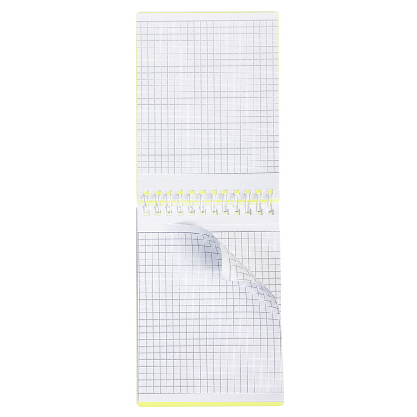 Блокнот А7 80 л. кл. на гребне "LINE NEON" Желтый. Пластиковая обложка 