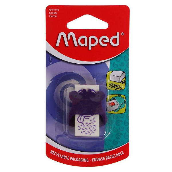 Ластик Maped Little Monster в пластик. футляре в виде монстра, ассорти, в бл/уп