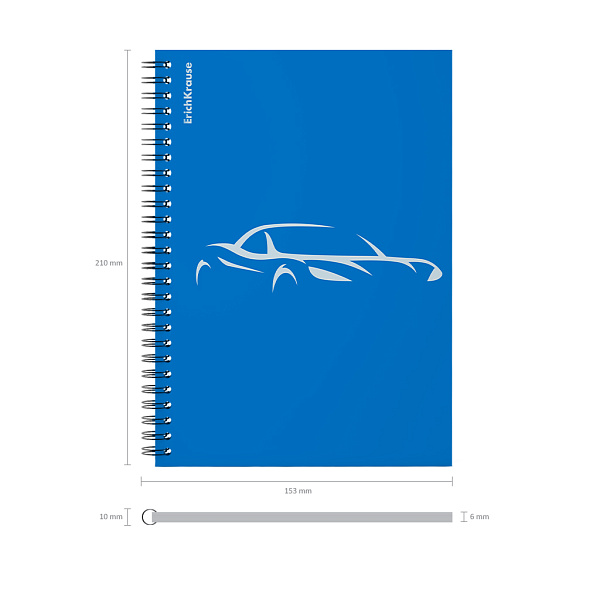 Тетрадь 80 листов в клетку пластиковая обложка на спирали ErichKrause Mirage, синий, A5, 