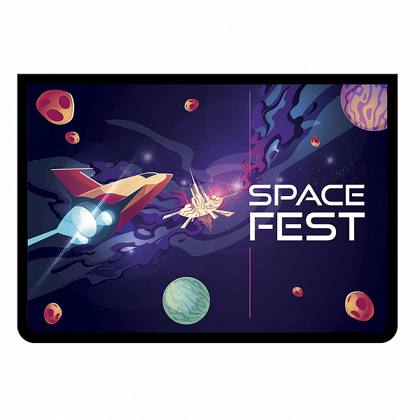 Папка для тетрадей А4 молния сверху "SPAСE FEST" пластиковая, с дизайном