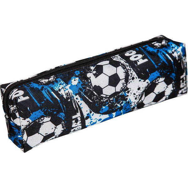 Пенал "Attomex. Football" 20x7x3,5 см, прямоугольный для 50 предметов, на молнии, текстильный с рисунком, ассорти 3 дизайна
