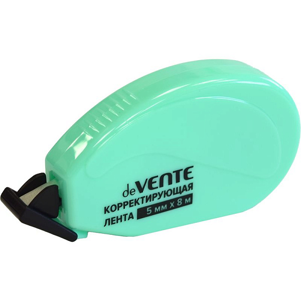 Корректир. лента 5мм х 8м "deVENTE. Pastel" непрозрачный бирюзовый корпус, фронтальный аппликатор, в картонном блистере