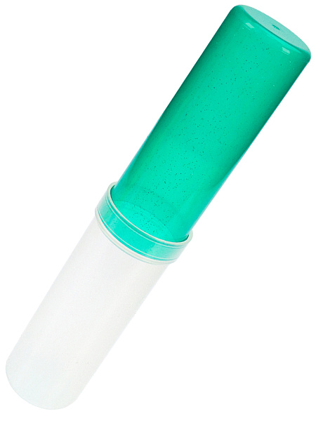 Пенал-тубус прозрачный+цветной с блестками пластик, 3 цвета МИКС