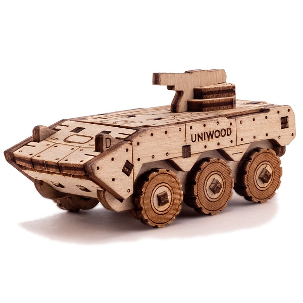 Конструктор деревянный Uniwood UNIT Бронетранспортер военный