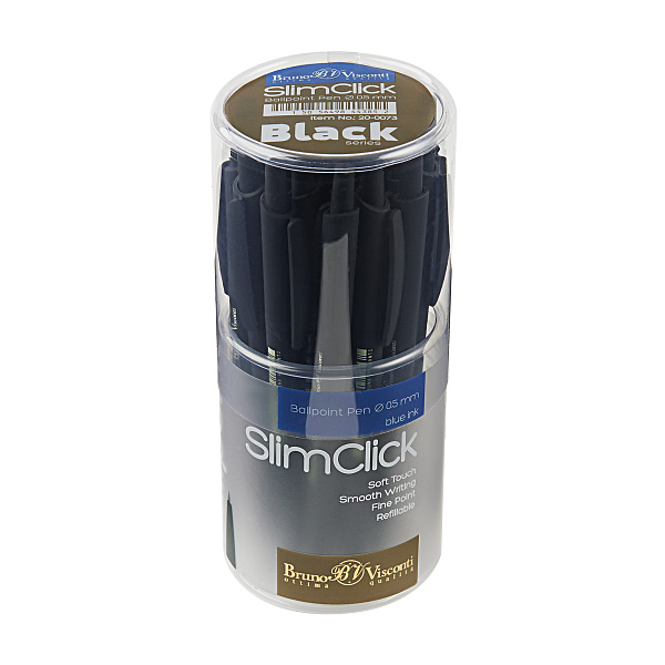 Ручка шариковая автомат. 0,5 мм "SlimClick.BLACK" СИНЯЯ
