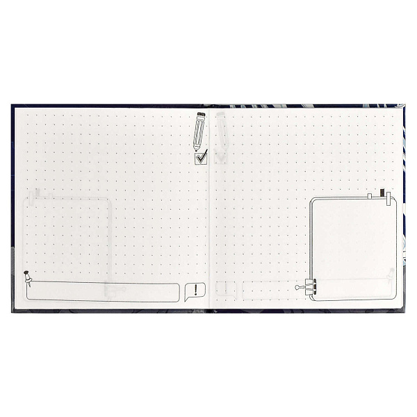 Блокнот 105*105 48 л. в точку "Notebook" "КРУТОЙ ГРИЗЛИ" /Блок - белый офсет 65 г/м², тв. переплёт, тиснение фольгой, глянцевая ламинация/