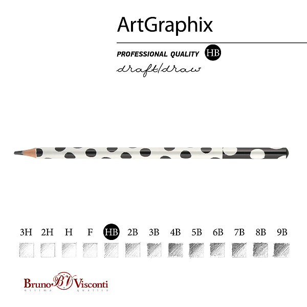 Карандаш ч/г HB "ArtGraphix. Горох" НВ (пластиковый корпус)