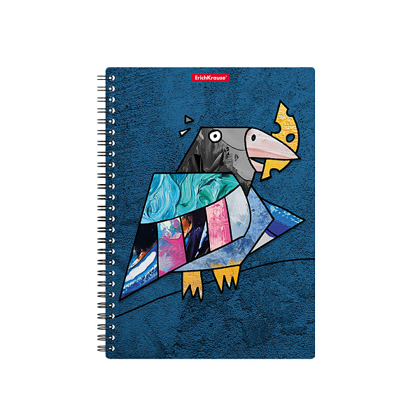 Тетрадь с пластиковой обложкой на спирали ErichKrause Birds, ассорти, А5, 80 л. кл. 