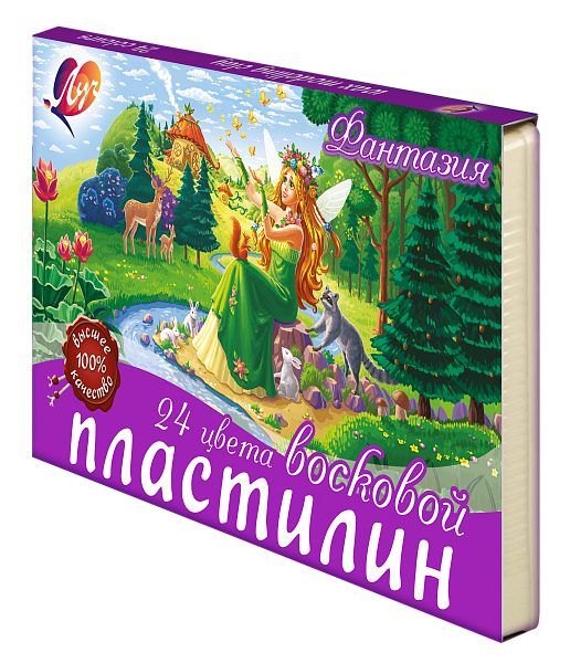 Пластилин 24 цв. Луч мягкий (восковой) "Фантазия" 